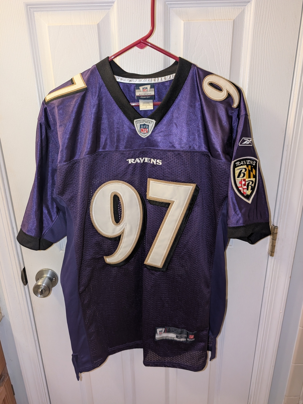 Baltimore Ravens NFL Reebok Jersey Kelly Gregg #97 Size 48 Large